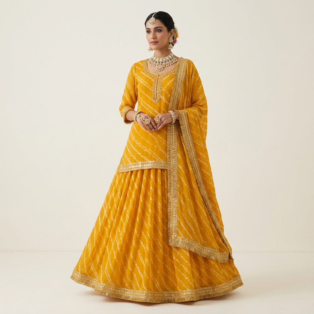 Mustard Leheriya Poshak